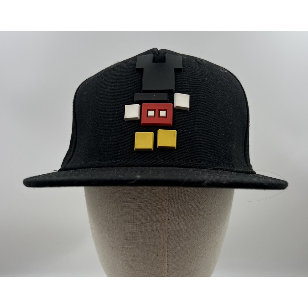 Neff Hat Disney Mickey Mouse Pixel 3D Rubber Snapback Black Red Adjustable Cap
